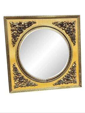 MID 20TH CENTURY GOLD VANITY TABLE MIRROR FRENCH ORNAMENTATION